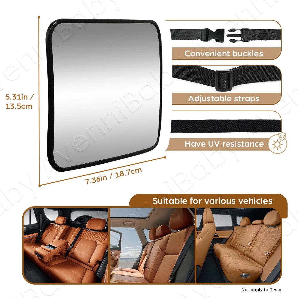 Shatterproof Baby Car Mirror - Easy Install, Universal Fit