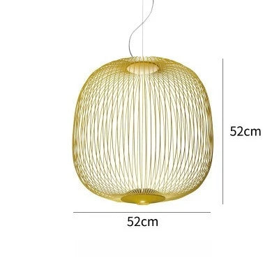 Nordic Mesh Spokes LED Pendant Light - Modern Bird Cage Design