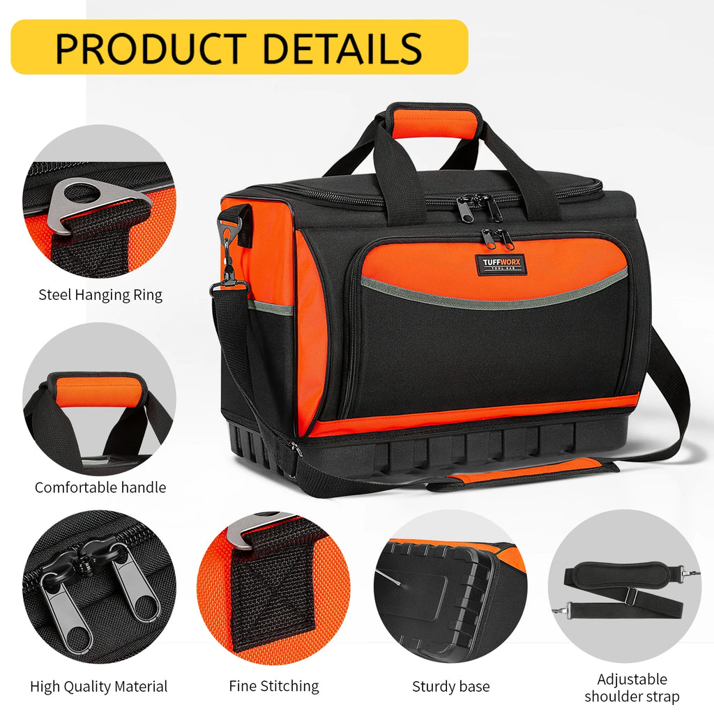 Heavy Duty Tool Bag Organizer with 18 Pockets & Adjustable Strap