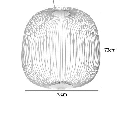 Nordic Mesh Spokes LED Pendant Light - Modern Bird Cage Design