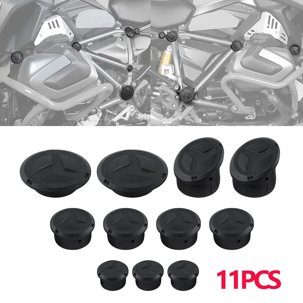 11PCS Frame Hole Cover Caps for BMW R1250GS & R1200GS Models