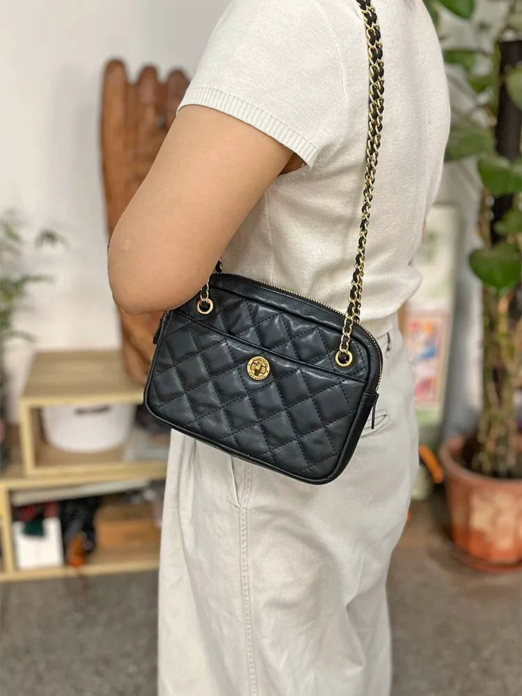 Stylish Y2K Retro Genuine Leather Crossbody Bag for Women