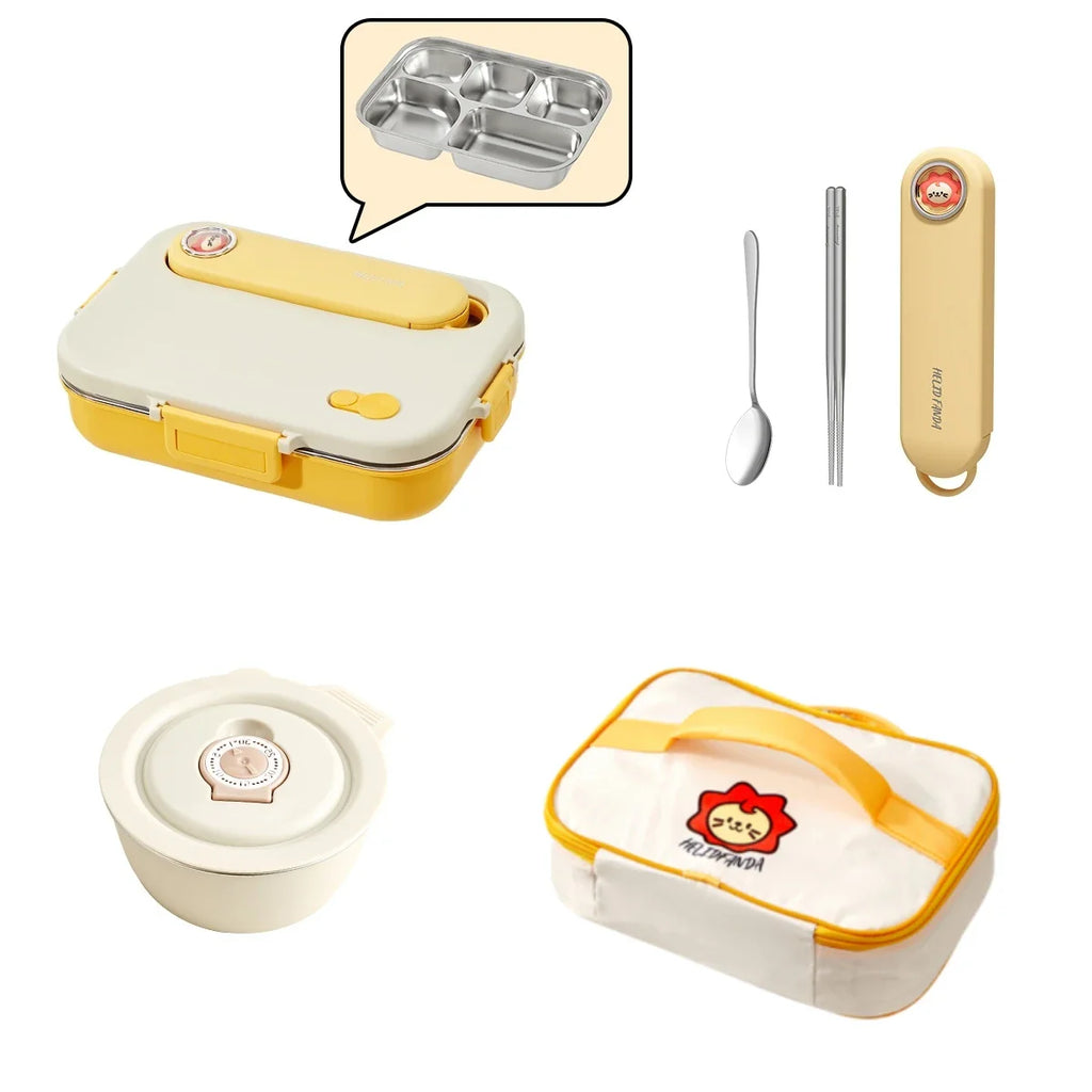 WORTHBUY Eco-Friendly Stainless Steel Bento Box - Microwave Safe