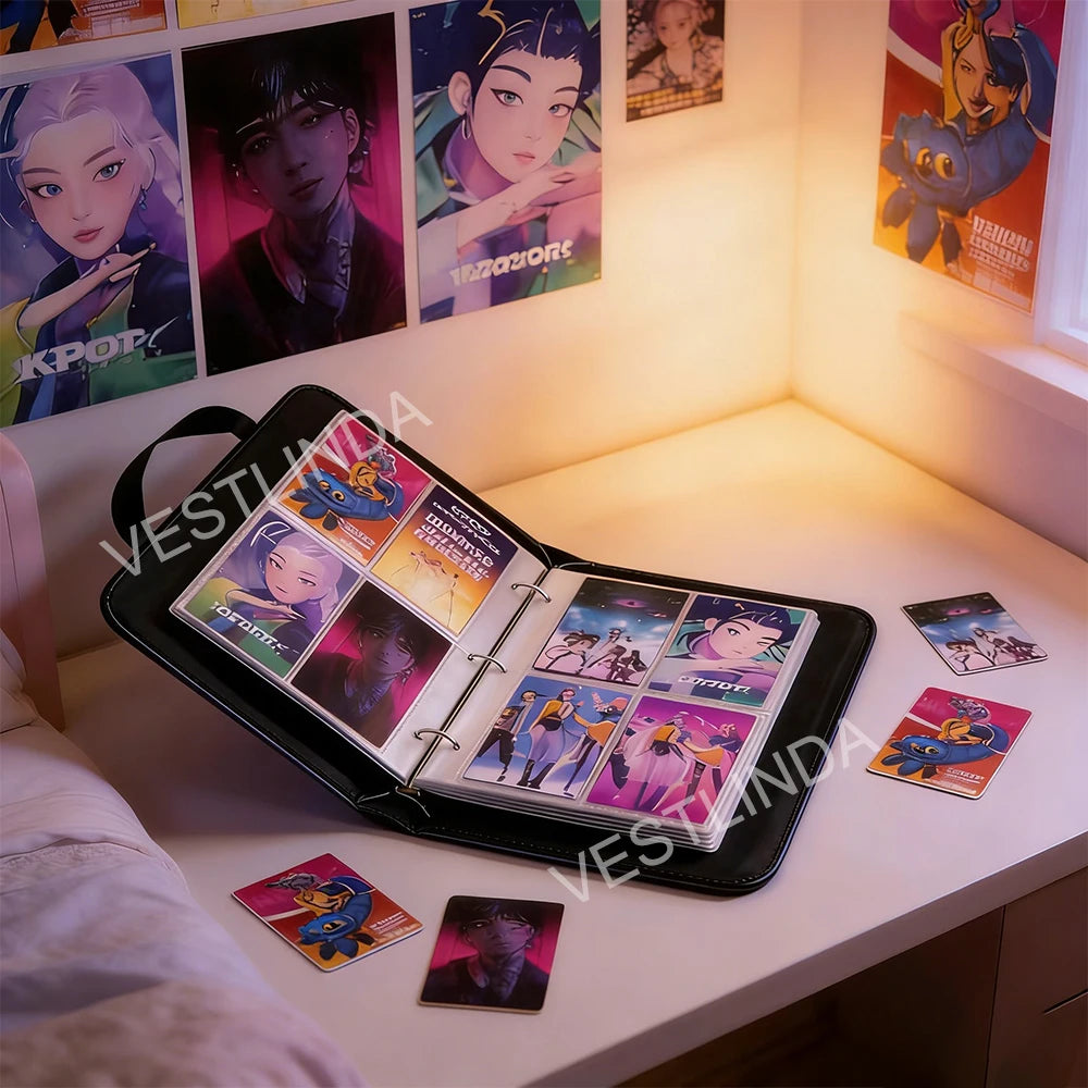 Kpop Demon Hunters Card Book - 400PCS PU Leather Zipper Storage