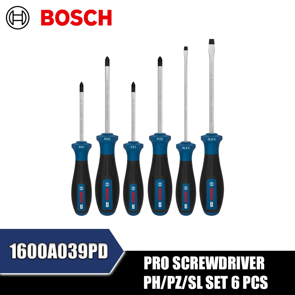 Bosch PRO Screwdriver Set - 6 Durable Hand Tools for Heavy-Duty Tasks