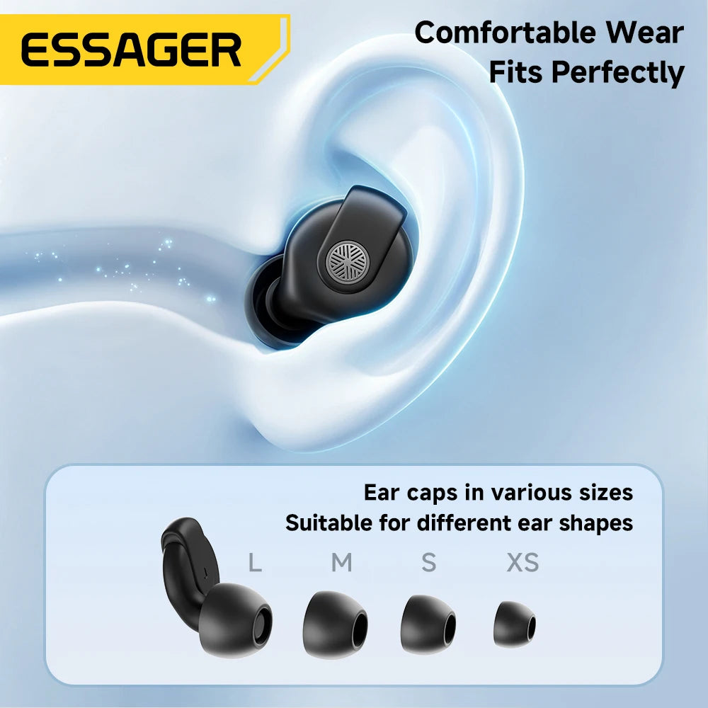 Essager Noise-Canceling Silicone Earplugs for Sleep & Study - 45-49dB