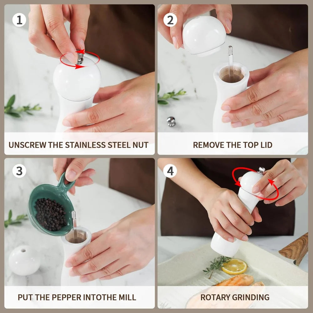Adjustable Pepper & Salt Grinder - Elegant & Durable Design
