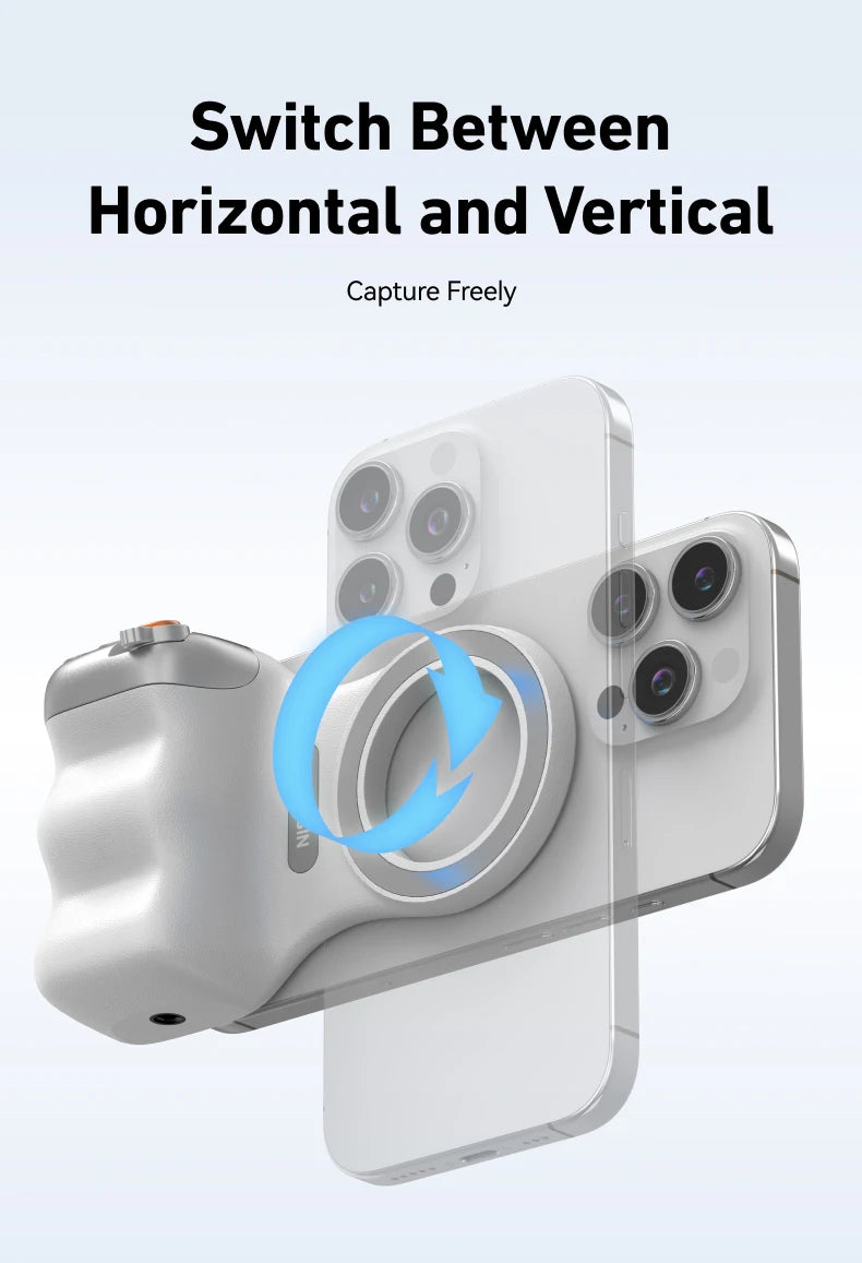 TELESIN Magnetic Phone Grip & Remote Control for iPhone/Huawei/Samsung