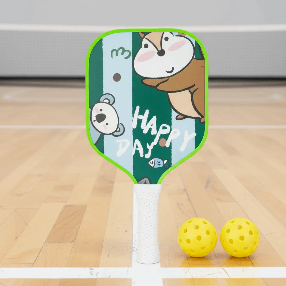 Kids Pickleball Set - Fun Cartoon Paddle with Ergonomic Grip