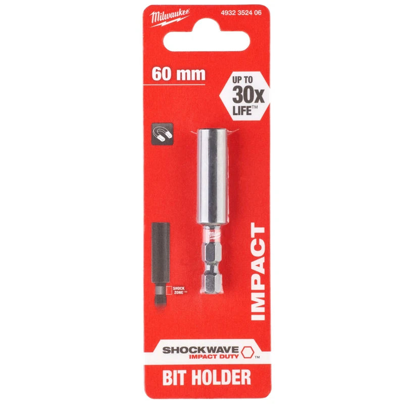 Milwaukee Shockwave 60mm Magnetic Impact Bit Holder - Maximum Strength
