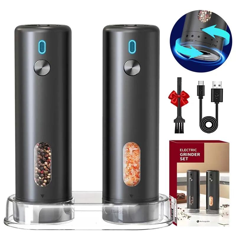 Rechargeable Adjustable Electric Pepper Grinder - Large Capacity Mill