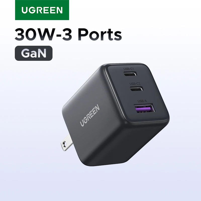 UGREEN 30W GaN USB-C Charger - Rapid Compact Power for All Devices