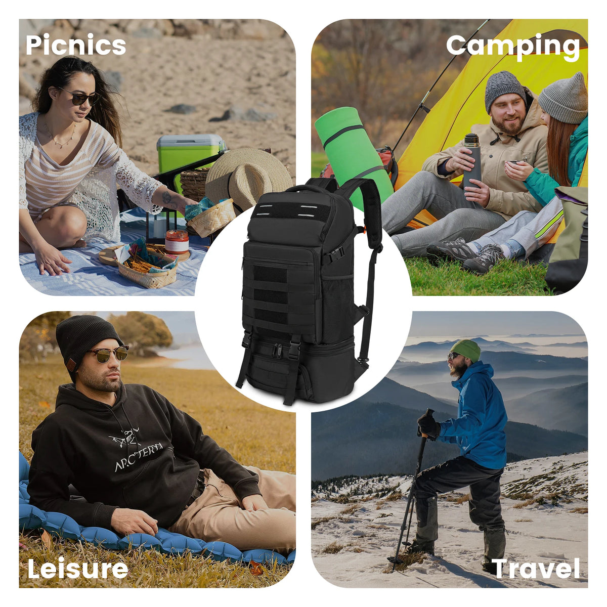 Insulated Travel Backpack Cooler with Laptop Compartment - Large Capacity