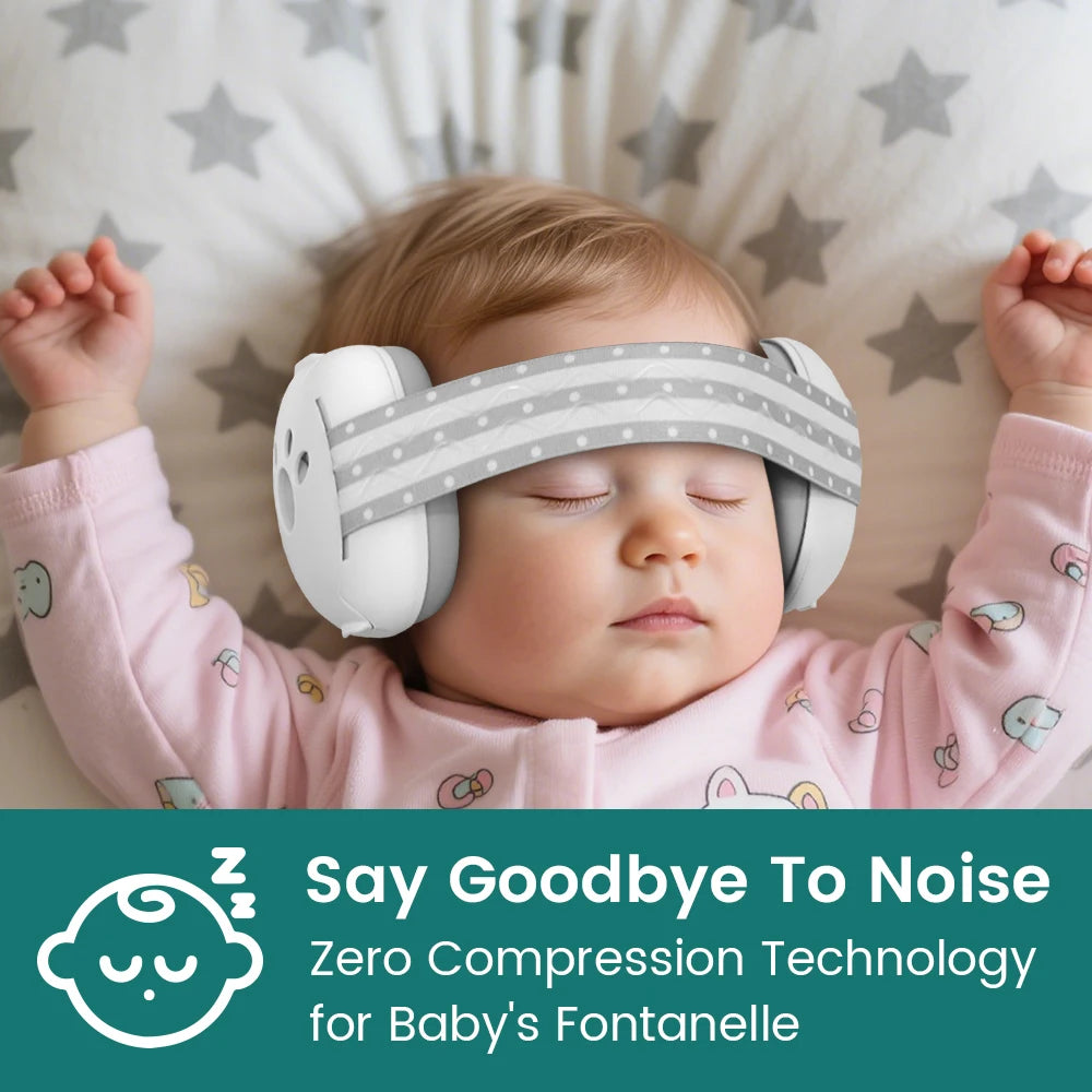 Baby Earmuffs for Noise Reduction - Soft & Adjustable Headband
