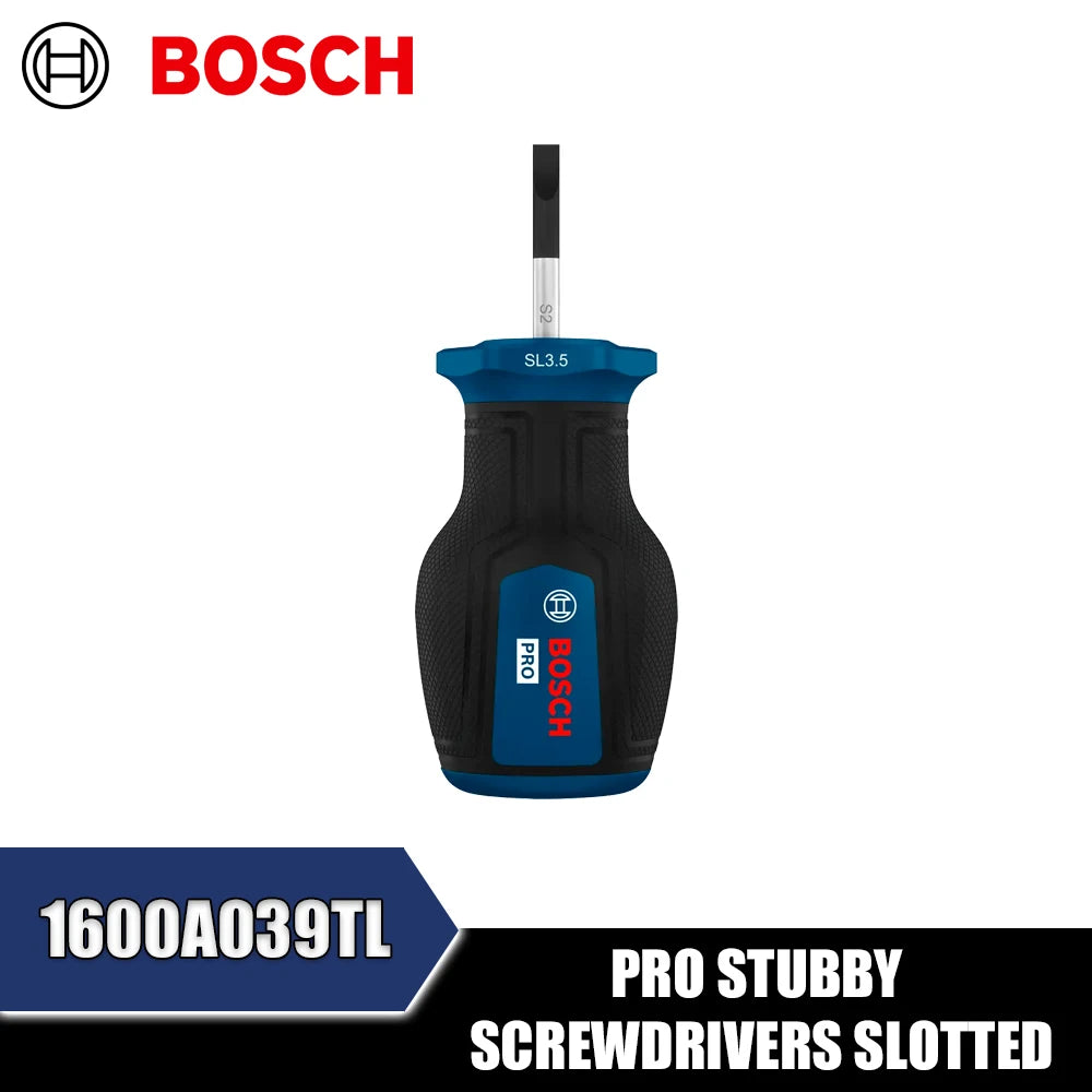 Bosch PRO Stubby Screwdrivers - Slotted, Compact & Durable