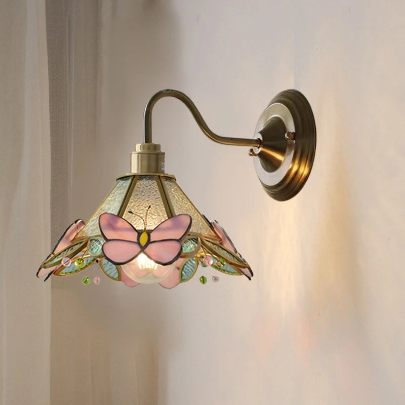 Butterfly Glass Copper LED Pendant Lamp for Modern Indoor Decor
