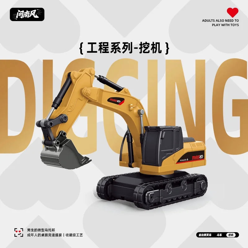 1:64 Metal Remote Control Excavator & Truck Set - Heavy-Duty Fun!