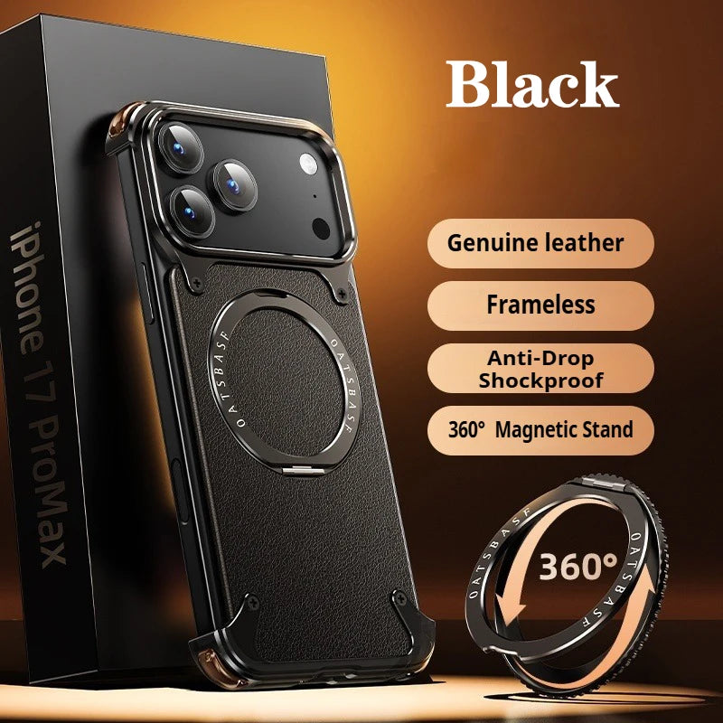 EARY Leather Case for iPhone 17 Pro Max - Magnetic Stand & Shockproof