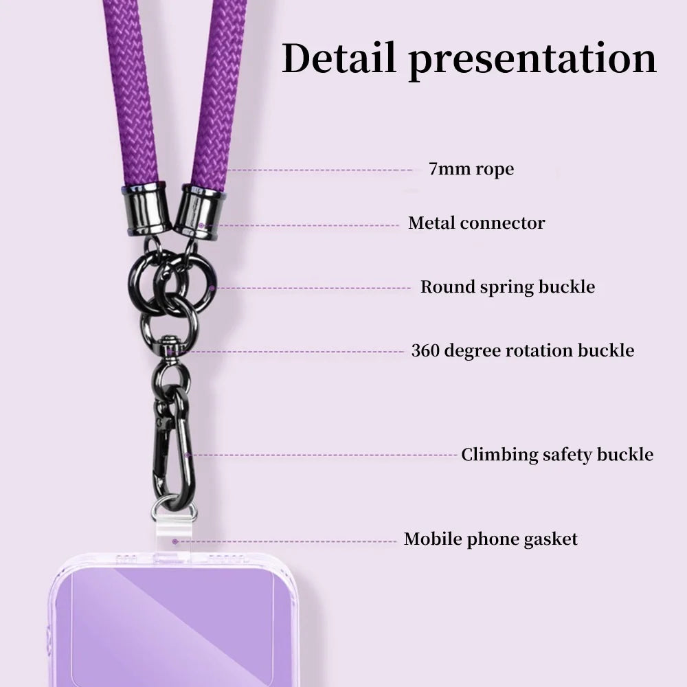 Adjustable Multi-Functional Crossbody Phone Lanyard - Black & White
