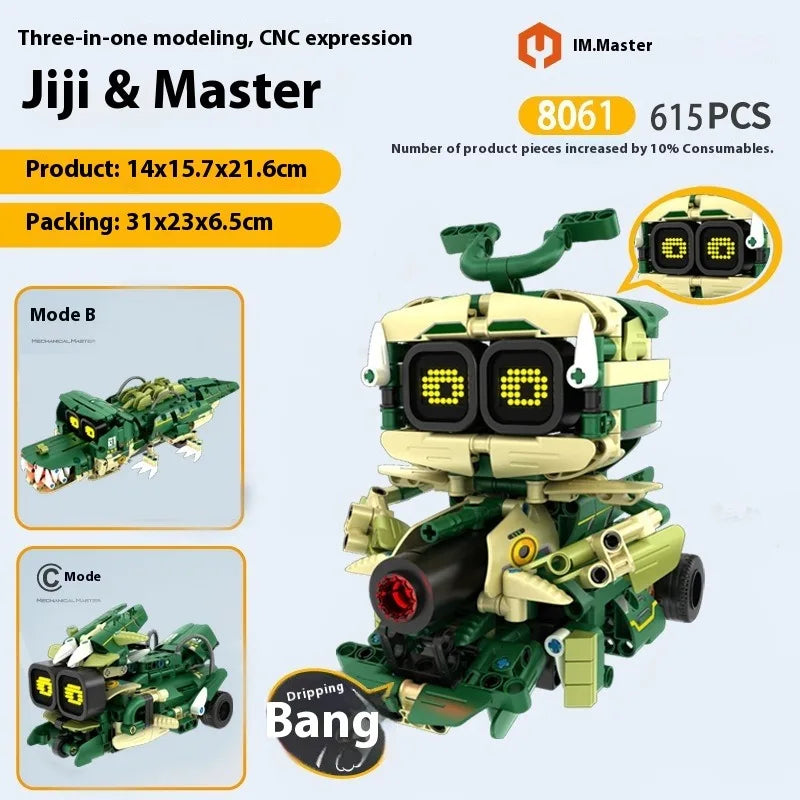 3-in-1 LED Robot Building Block Set for Kids - DIY Educational Toy