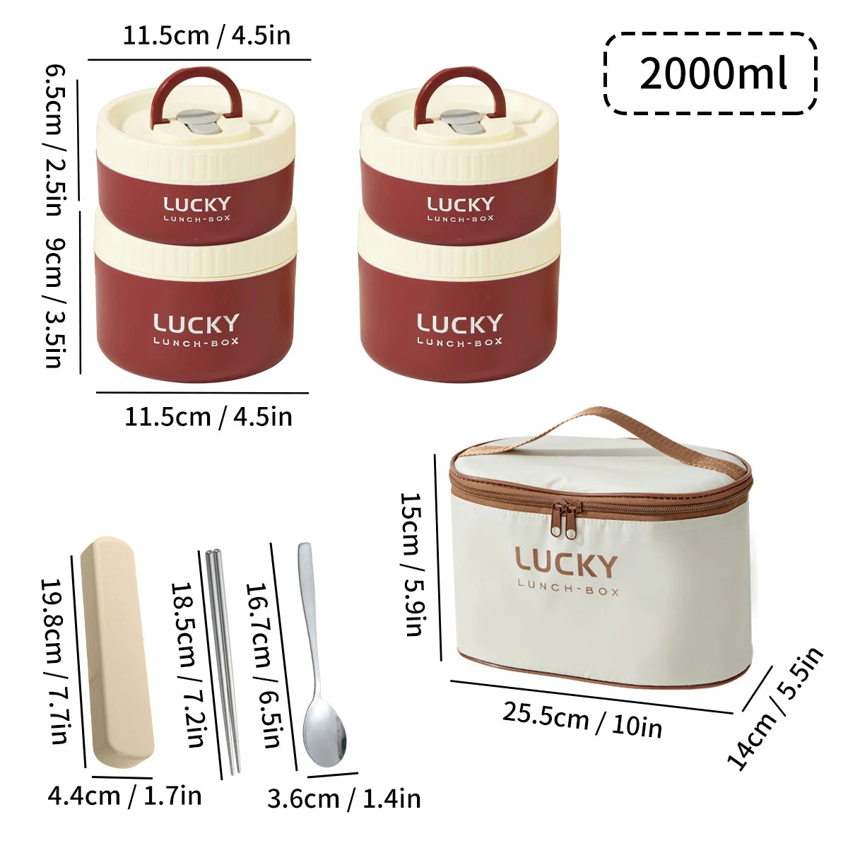 Insulated Bento Lunch Box - Double Layer Leak-Proof Container