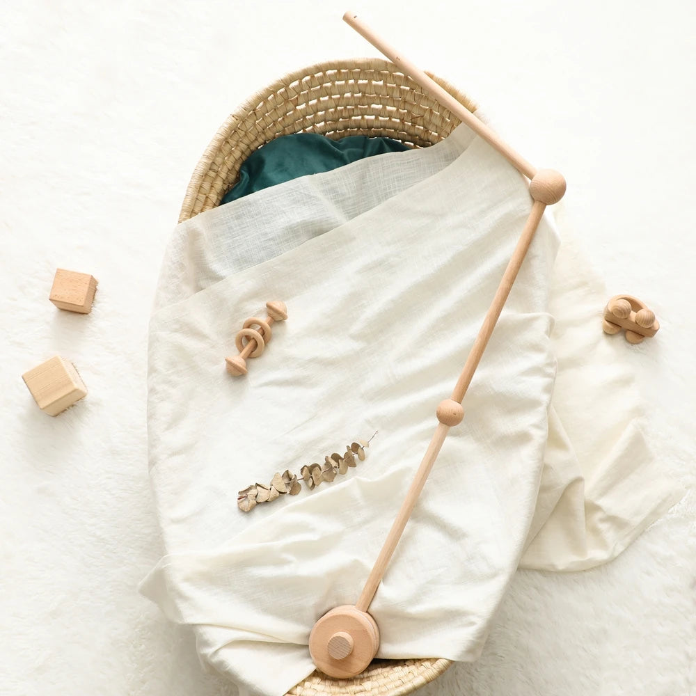 Wooden Crib Mobile Bracket for Babies - 0-12 Months Rattles Holder