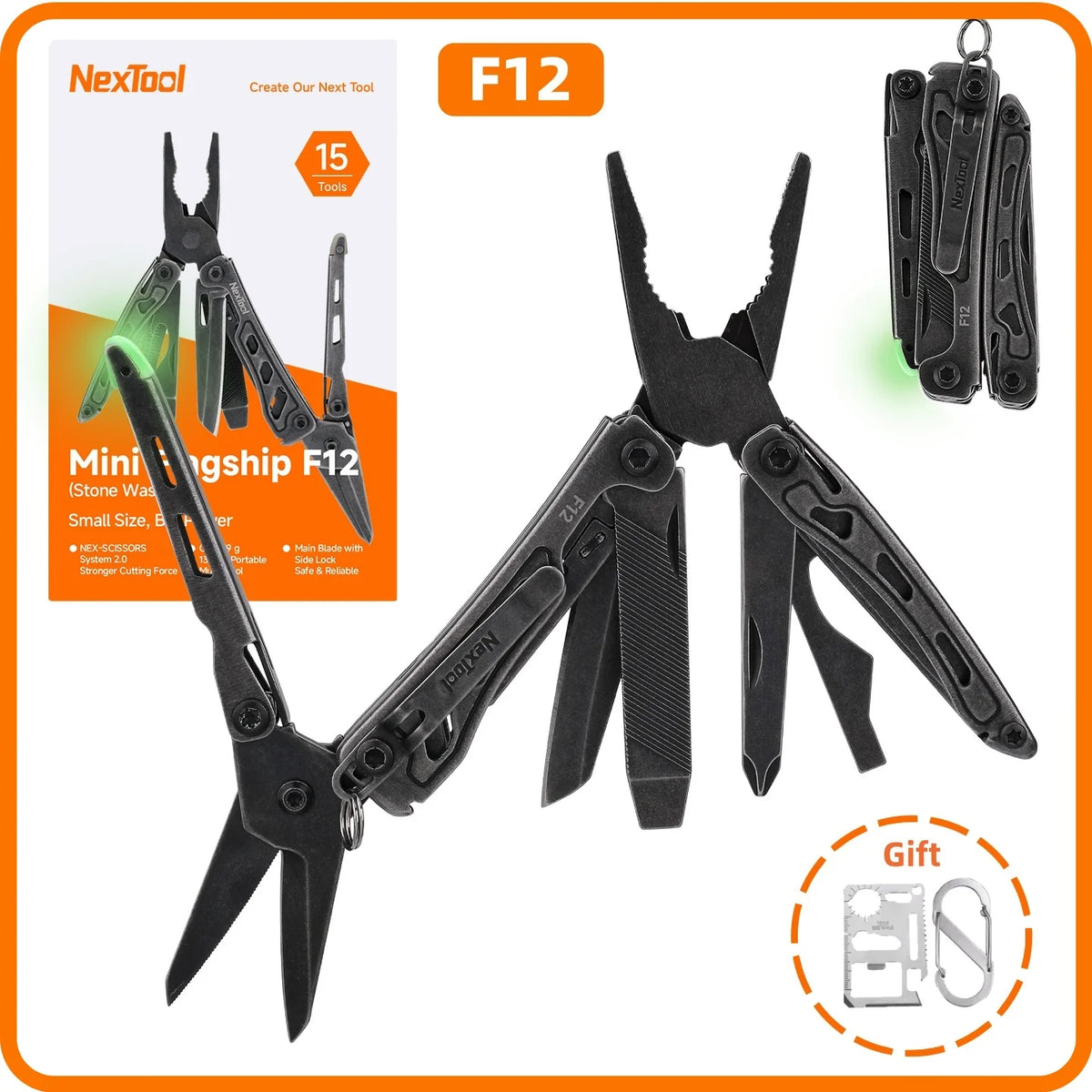 NexTool Mini Flagship F12 13-in-1 Multi-Tool: EDC Folding Tool