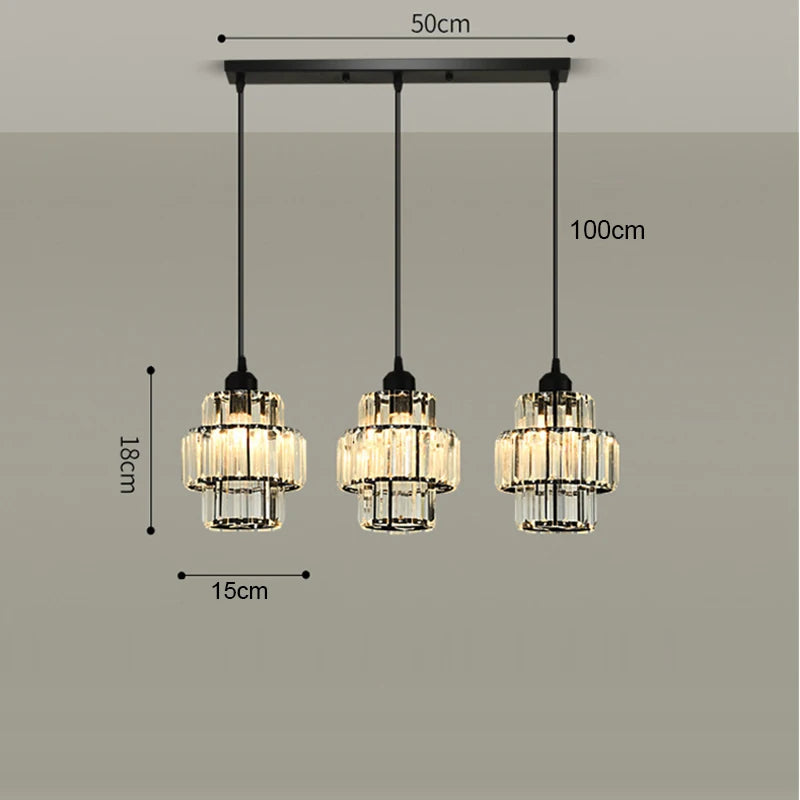 Luxury Crystal Chandelier - Modern LED Pendant Light for Dining Room