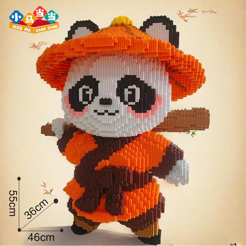Cowboy Camouflage Panda Building Blocks - Fun 3D Puzzle Toy
