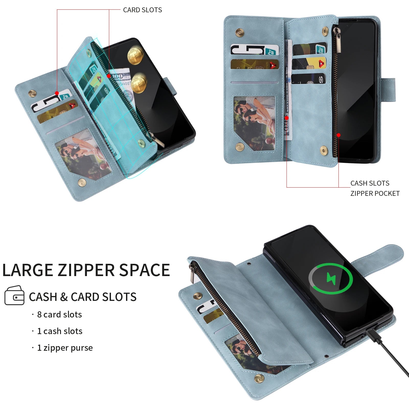Stylish Premium Leather Wallet Case for Samsung Galaxy Z Fold
