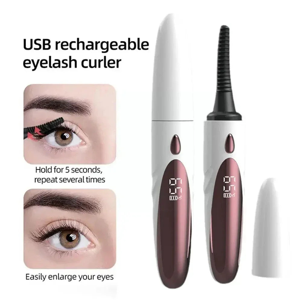 USB Rechargeable Electric Heated Eyelash Curler - 4 Temperature Modes