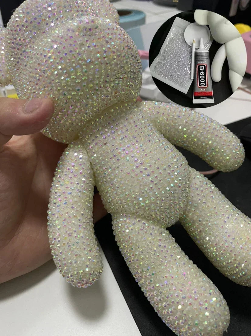 Glittering Rhinestone Bear Figurine - DIY Jewelry Decoration