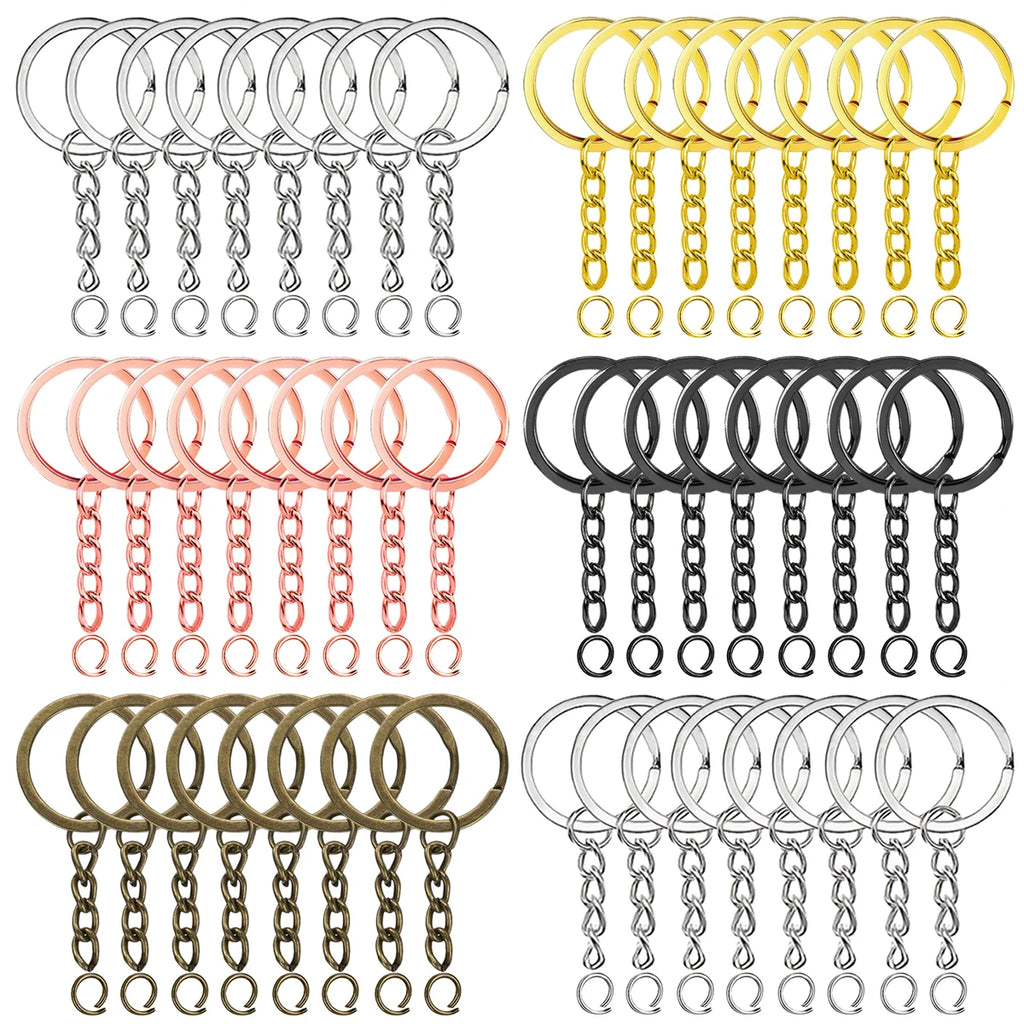 Versatile Keychain Rings Set for Crafts & Accessories - 18/30/50 Pack