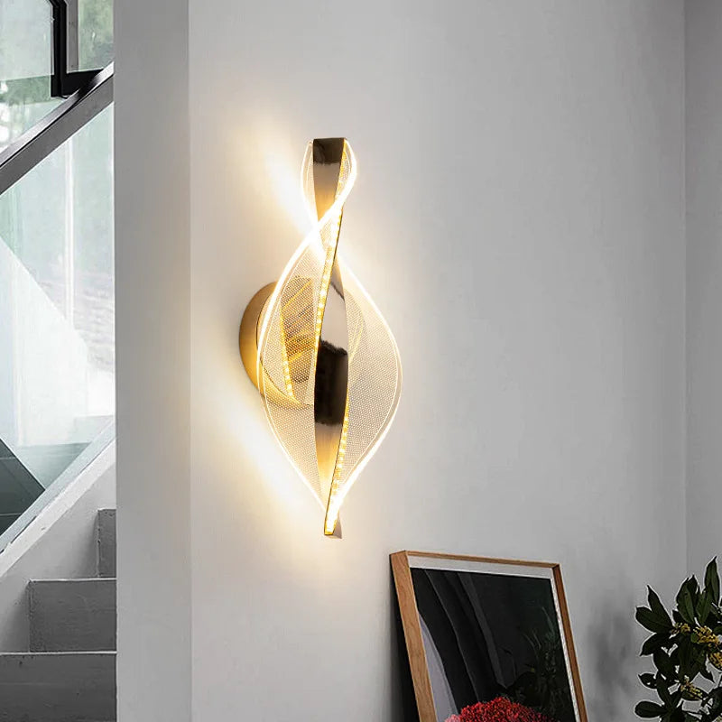 Luxury Gold Iron Wall Lamp with Acrylic Shade for Modern Interiors
