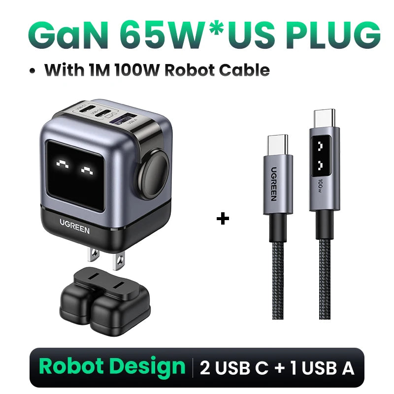 UGREEN 65W GaN Fast Charger - Unique Uno Robot Design
