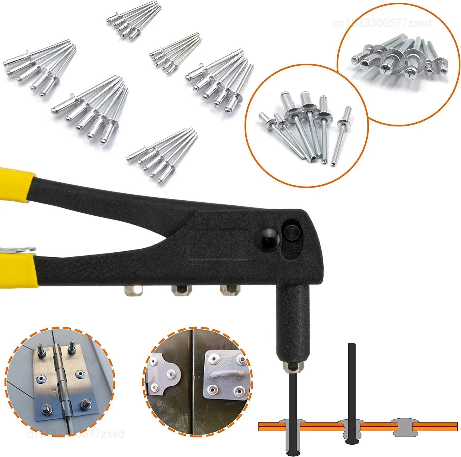 Heavy Duty Hand Riveter Set with 120/150 Assorted Blind Rivets