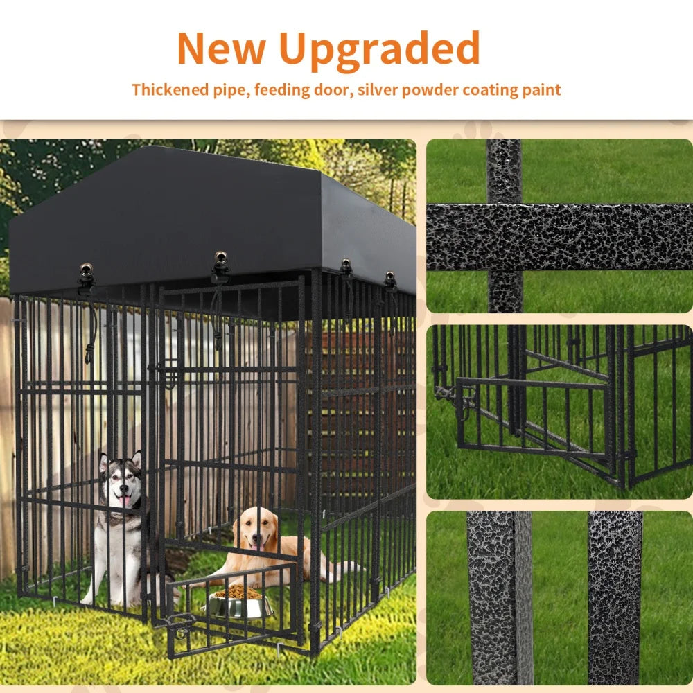 Heavy Duty Metal Dog Kennel with Waterproof Cover - Ultimate Pet Playpen