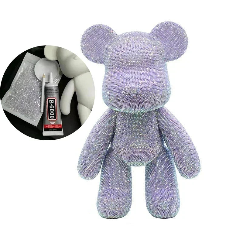 Glittering Rhinestone Bear Figurine - DIY Jewelry Decoration
