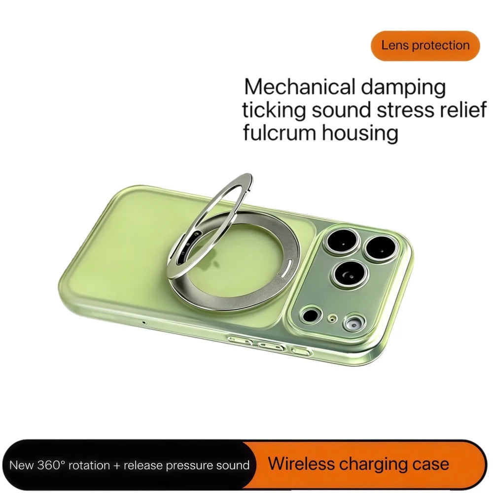 Clear MagSafe-Compatible Ring Stand Case for iPhone 11-17 | Shockproof