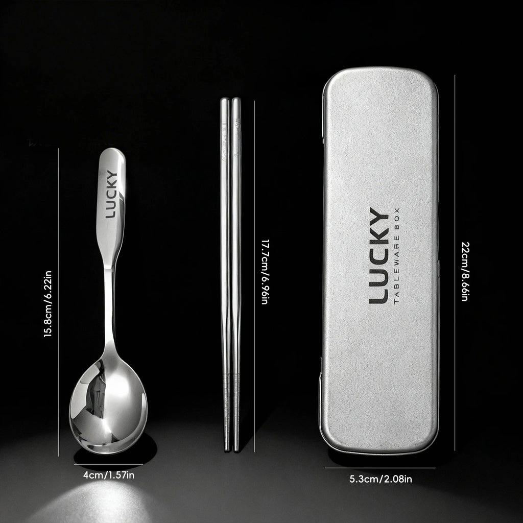 3-Piece Portable Stainless Steel Flatware Set for Kids & Outdoor Dining