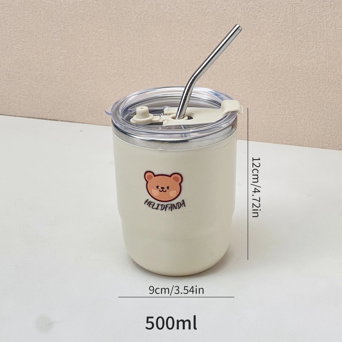 Kids Insulated Stainless Steel Thermos Cup with Straw