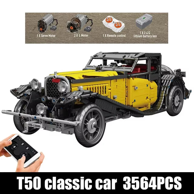 MOULD KING Motorized T50 Classic Car Building Blocks Set