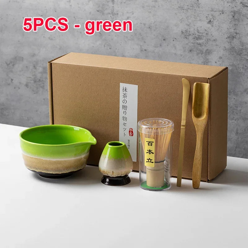 Authentic 4/5/6PCS Matcha Bamboo Whisk & Bowl Set - Perfect Tea Making Tools