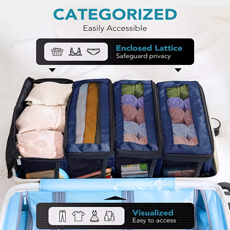 Travel Luggage Organizer - Collapsible Clothes Storage Bags