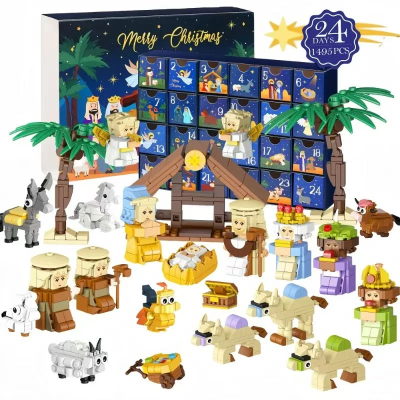 DIY Nativity Scene Christmas Advent Calendar - 24-Day Countdown