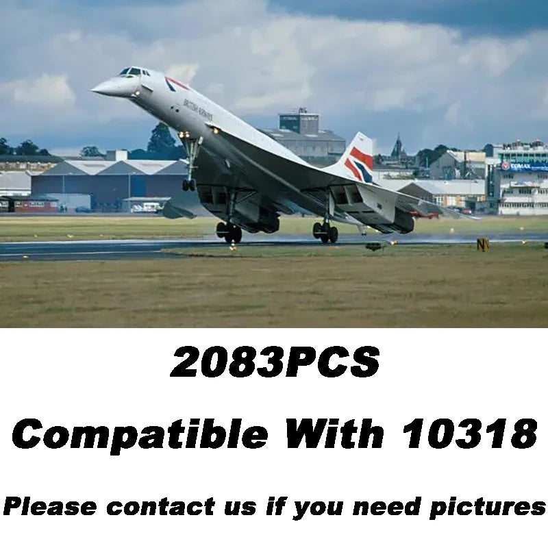 2083PCS Concorde Passenger Plane Building Blocks - Creative Fun for Kids