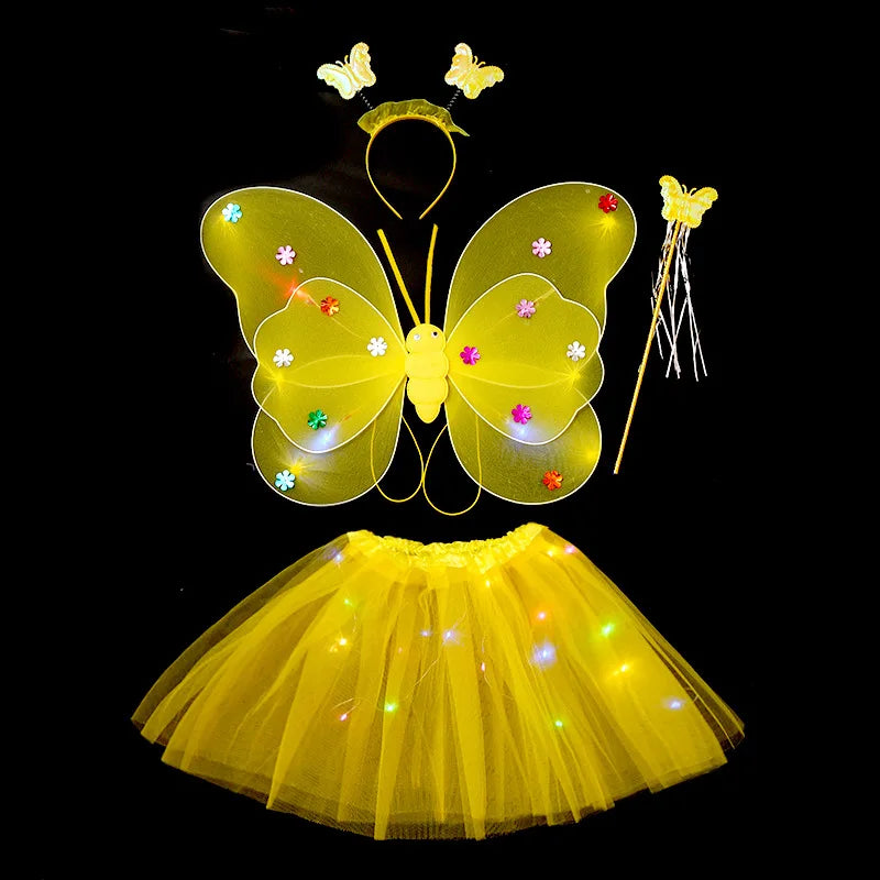 Luminous Butterfly Wings LED Costume Set – Enchanting Fairy Accessories