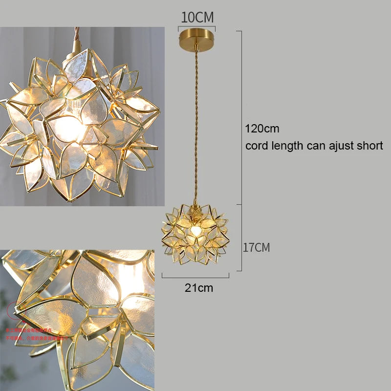 Nordic Copper Glass Pendant Light - Stylish LED Fixture for Home