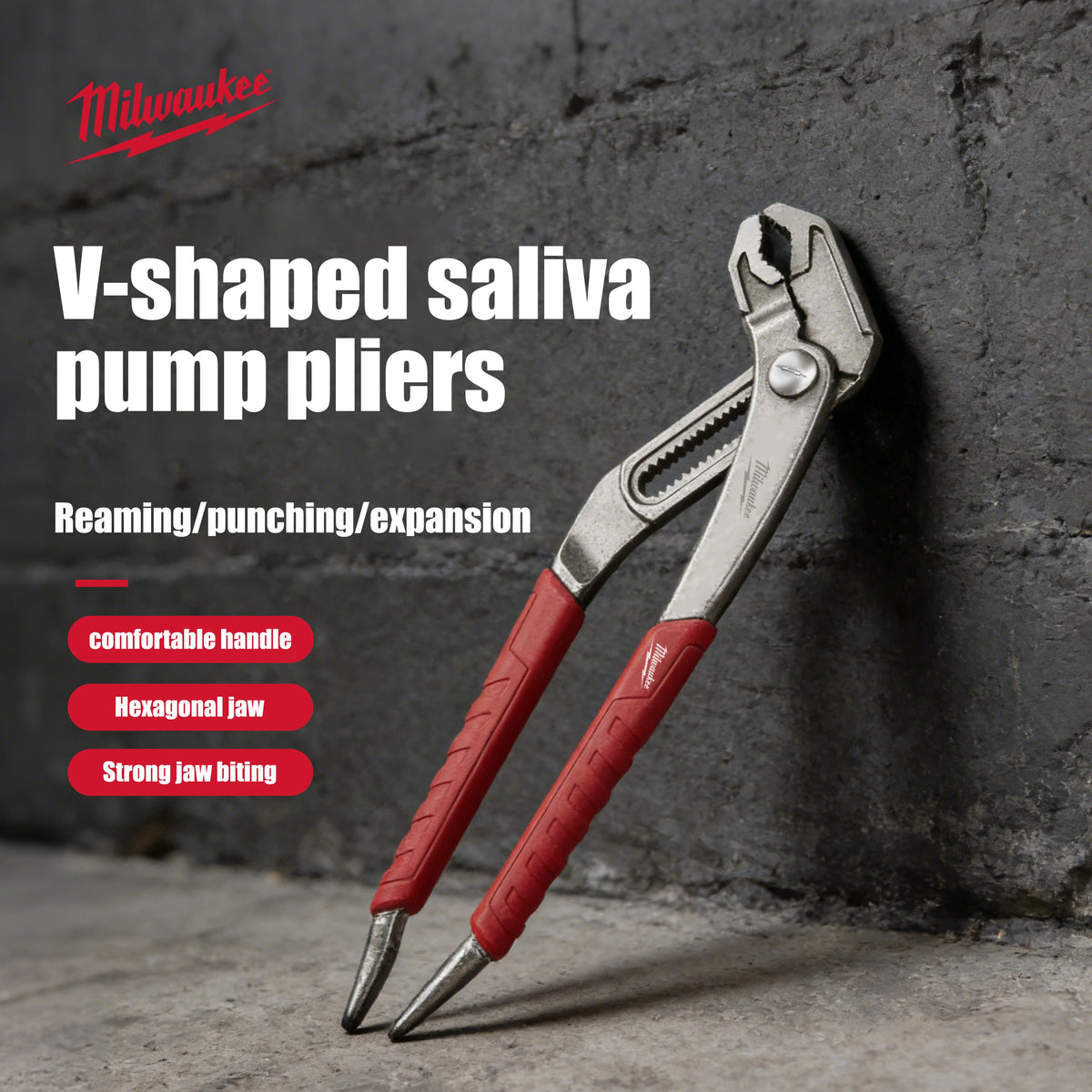 Milwaukee 10" V-Jaw Pliers - Comfort Grip Multitool
