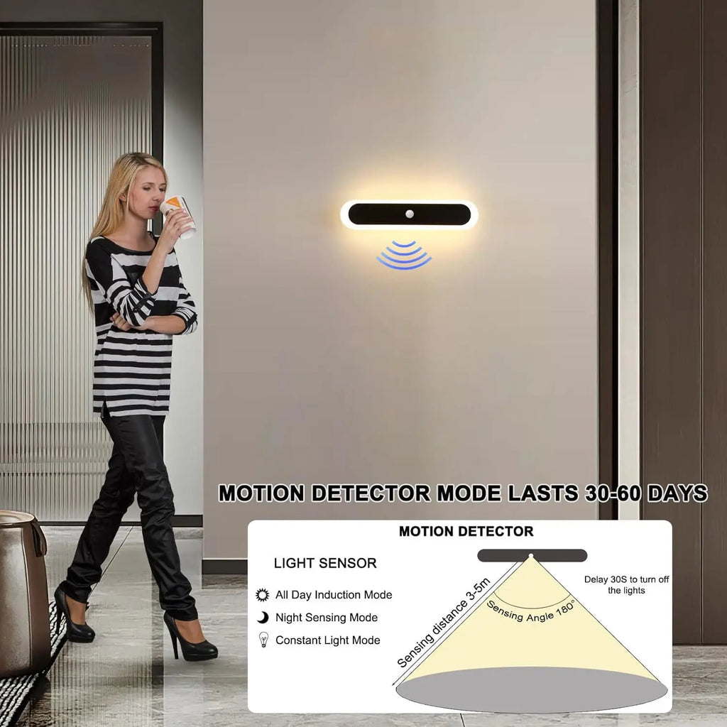 Rechargeable Indoor Wall Light with Motion Sensor - Elegant & Versatile